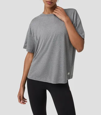 Playera para entrenamiento cuello redondo manga corta lisa Mujer