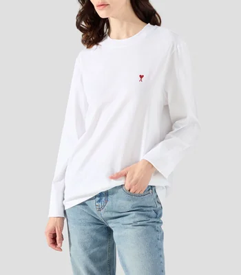 Playera cuello redondo manga larga lisa Mujer