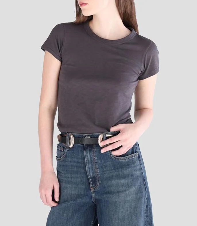 Playera cuello redondo manga corta lisa Mujer