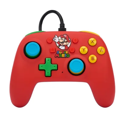 Control Alámbrico PowerA para Nintendo Switch Mario Medley Rojo
