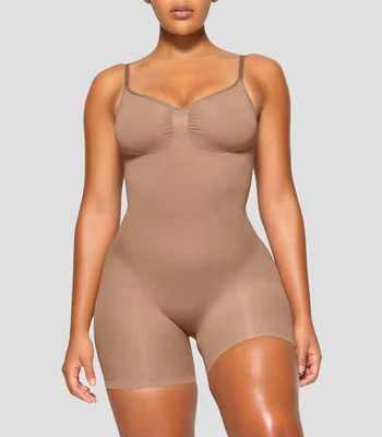 Body cuello V liso sin mangas Mujer