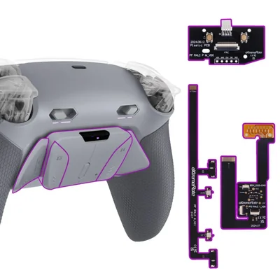 eXtremeRate RISE4 Plus MAX Remap Kit con Clicky Kit para ps5 Modelo BDM-030/040/050 Tope Gatillos & Goma Grip Carcasa Trasera &