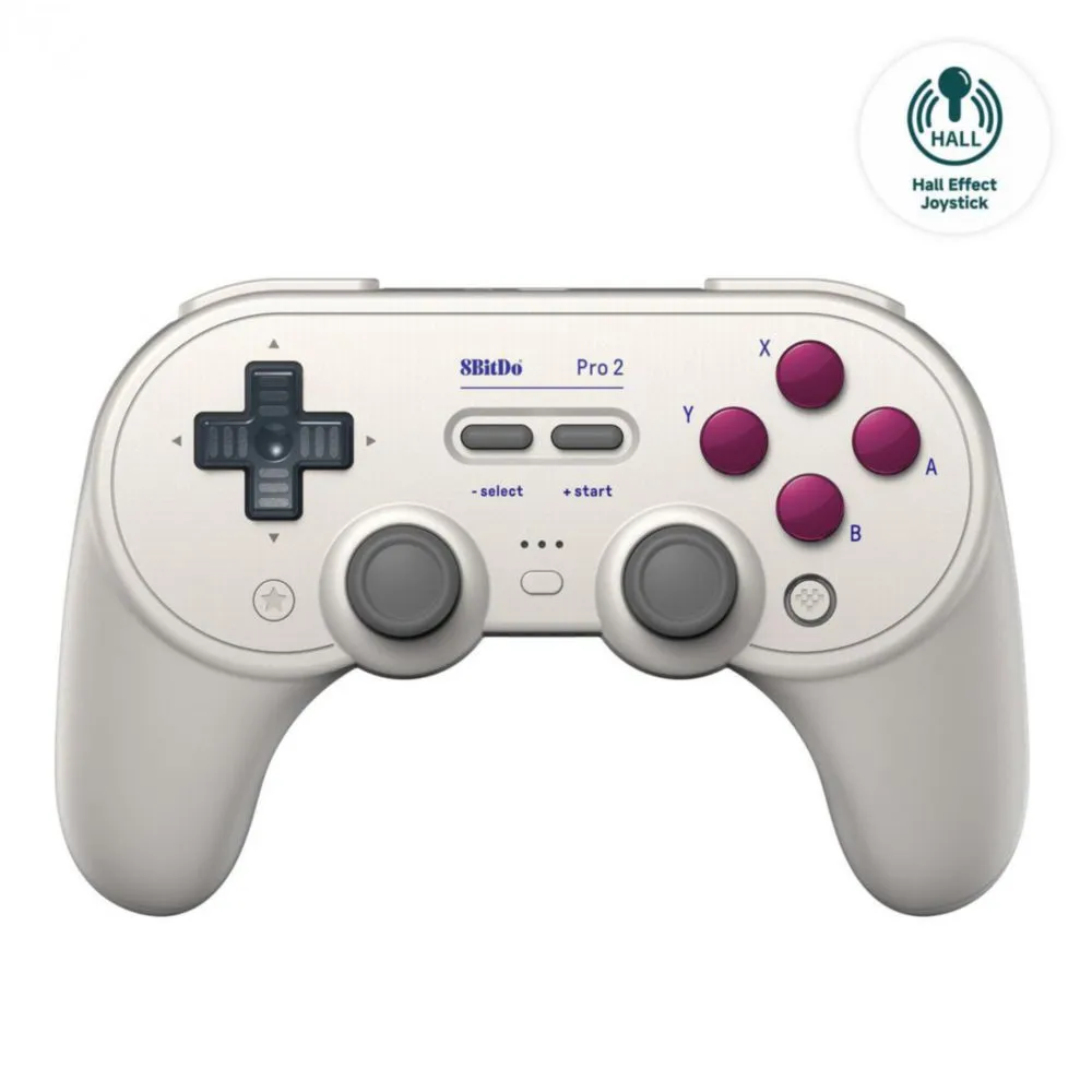 8Bitdo Pro 2 Bluetooth Controller for Switch/Switch 2, Hall Effect Joysticks, 2 Pro Back Paddle Buttons, Wireless Gaming Control