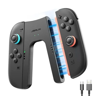 JSAUX Empuñadura de carga para Switch 2 de Nintendo, control con agarre magnético compatible con Joycons de Switch 2, juega mien