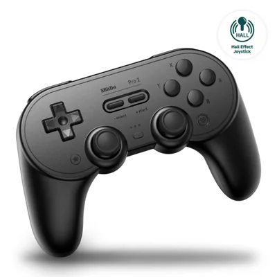 8Bitdo Pro 2 Bluetooth Controller for Switch/Switch 2, Hall Effect Joysticks, 2 Pro Back Paddle Buttons, Wireless Gaming Control