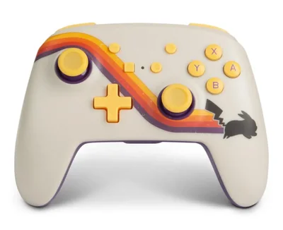 PowerA - Control Inalámbrico para Nintendo Switch/Switch 2 / Lite/OLED - Pokémon: Pikachu Retro - Blanco - Con Licencia Oficial