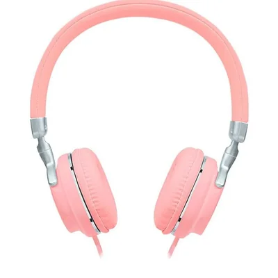 Audifonos diadema lf acoustics microfono 3.5mm rosa la-927239
