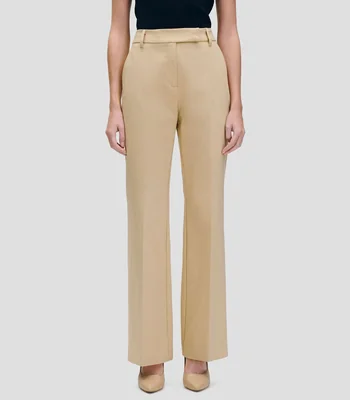 Pantalón pretina con pase trabas y bolsas diagonales largo Mujer
