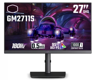 Monitor Cooler Master GM2711S LCD IPS 27", 2560x1440, FreeSync, 180Hz, HDMI/DisplayPort, Bocinas Integradas, Negro