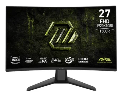 Monitor Curvo MSI MAG 274CF X24 LCD Fast VA 27", 1920x1080 Full HD, FreeSync, 240Hz, HDMI/DisplayPort, Negro