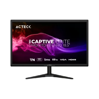 Monitor Acteck Captive Brite CB186 LED 18.5", 1366x768 HD, 60Hz, HDMI, Negro