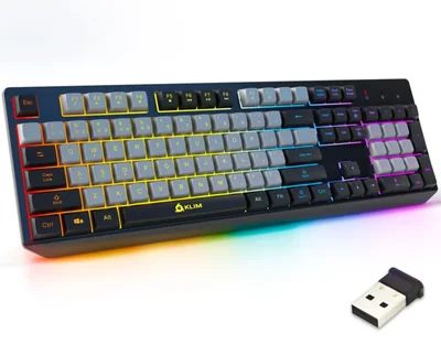Teclado inalámbrico KLIM Chroma RGB Retroiluminado Gaming Black