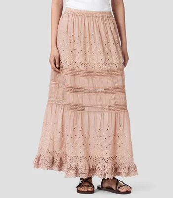 Falda larga regular fantasía Mujer