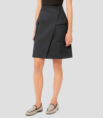 Falda Midi recta lisa Mujer