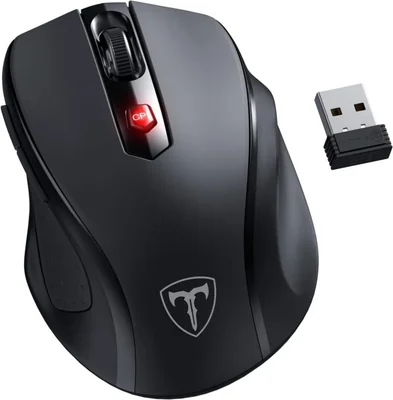 Ratón inalámbrico HOTWEEMS D-09 2400 DPI con batería de 16 meses negro