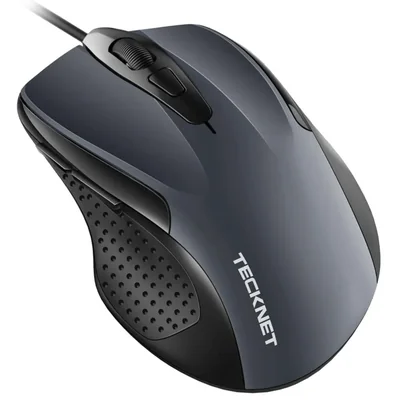Ratón TECKNET UM013 USB con cable 6 botones 6400 DPI gris