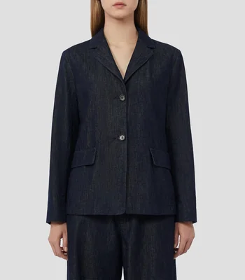 Saco de mezclilla liso Mujer