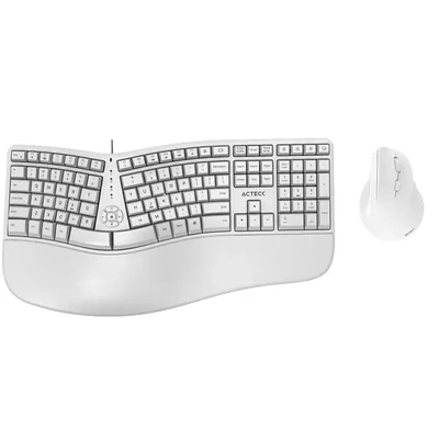 Kit teclado y mouse acteck virtuos fitt mk770 inalambrico usb-c blanco ac-936255