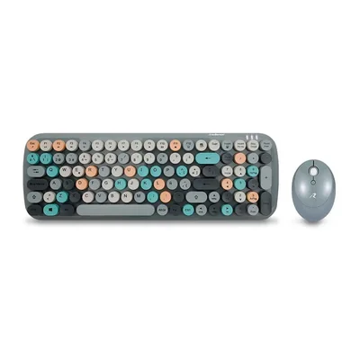 Teclado y Mouse Inalámbrico Retro Vintage USB