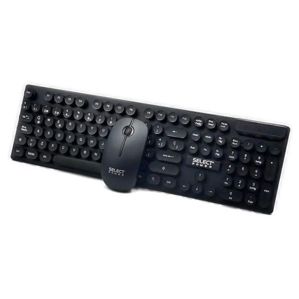 Combo De Teclado Y Mousse Inalambrico Select Sound Retrokey-SPN