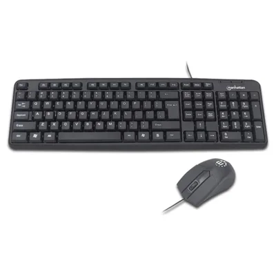 Kit de teclado y mouse Manhattan 178464, USB Versión en Español.