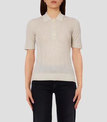 Suéter cuello tipo polo Mujer