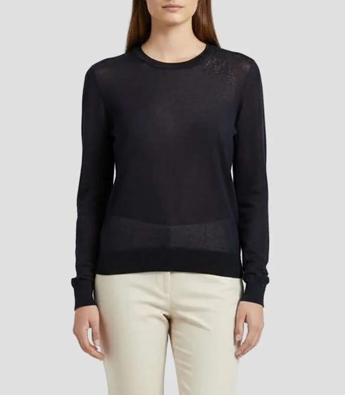Suéter cuello redondo liso Mujer