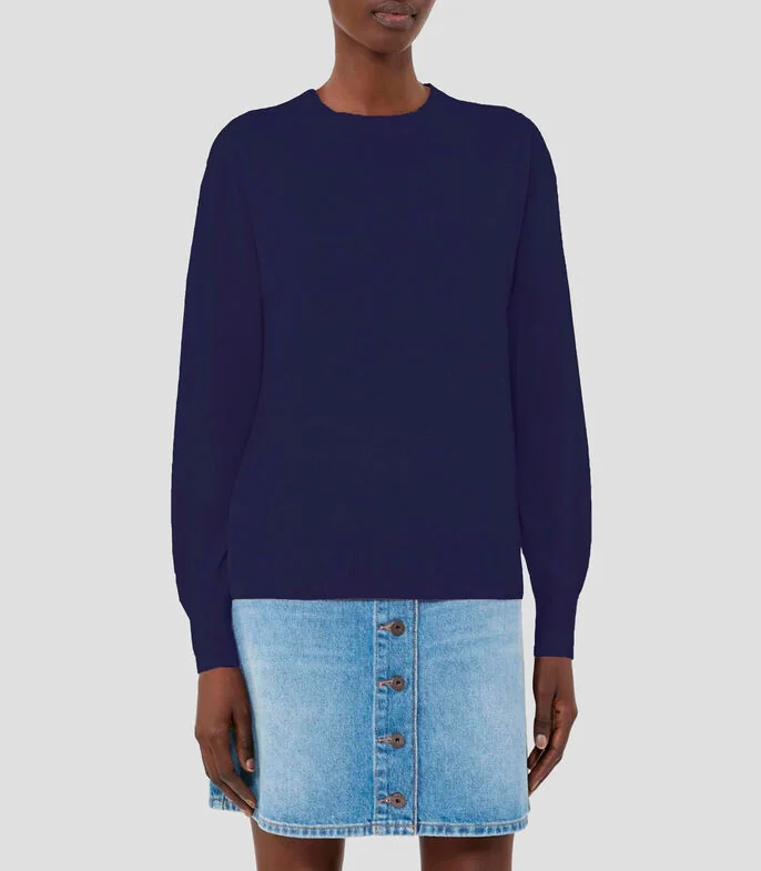 Suéter cuello redondo liso Mujer