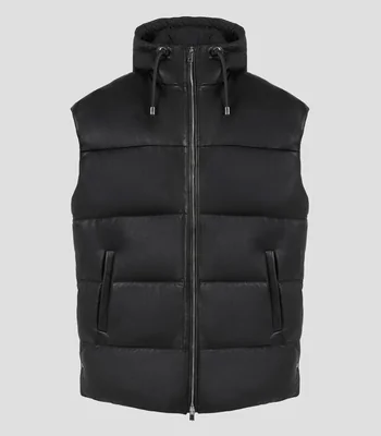 Chaleco en piel ovina con capucha Unisex