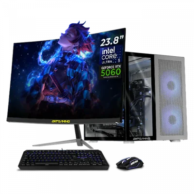 Computadora Gamer DXT Gaming CM-01049, Intel Core Ultra 5 225F, NVIDIA GeForce RTX 5060, 16GB, 1TB SSD, Wi-Fi, Windows 11 Prueba + Teclado/Mouse/Monitor de 23.8"
