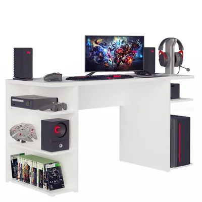 Mesa Gamer Escritorio Para Computadora Madesa Blanco