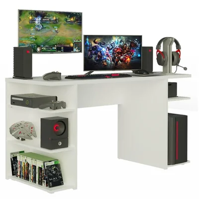 Escritorio Gamer Madesa para Computadora 9409 Color Blanco