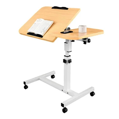 Mesa Para Laptop Bluelander Altura Ajustable 60-95 cm , Ruedas con Bloqueo (Cafe)