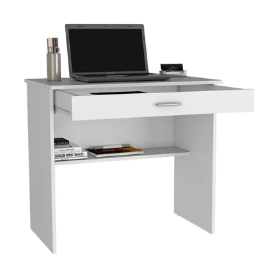 Escritorio Eros, Cajón Multiusos, Blanco