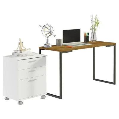 Escritorio Madesa Home Office y Cajonera Organizadora BM