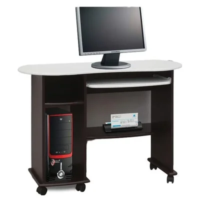 Escritorio de computo Modelo C-18 - Chocolate con Blanco