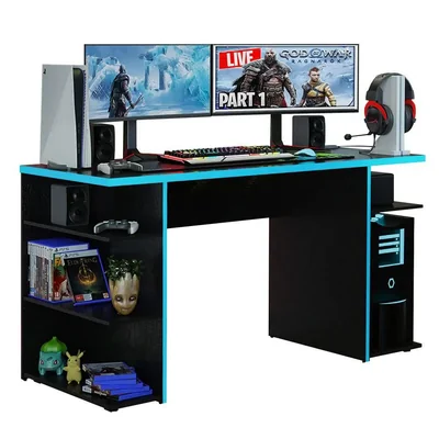 Escritorio Gamer Madesa Para Pc Y Consola Azul