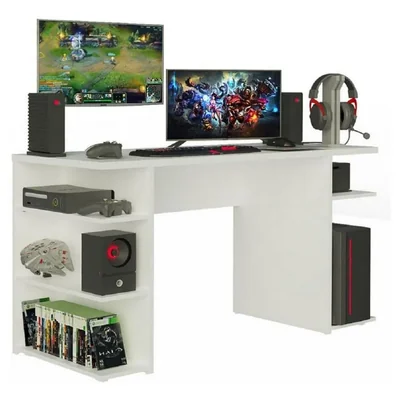 Escritorio Gamer Madesa Para Pc Y Consola Blanco