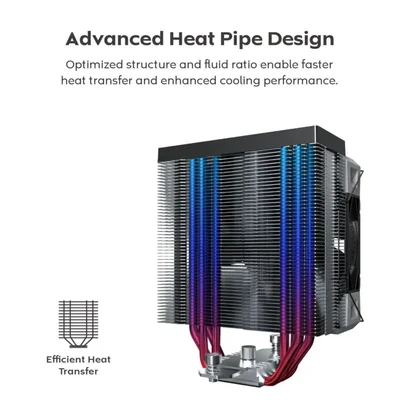 Enfriador de aire para CPU Montech NX400 de torre única con ventilador de 120 mm