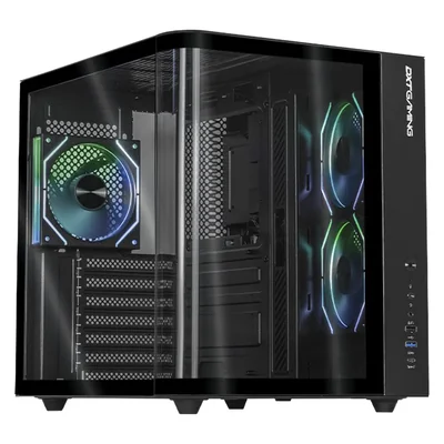 Gabinete dxt gaming titan pro mini torre 3 fan argb usb-c bk
