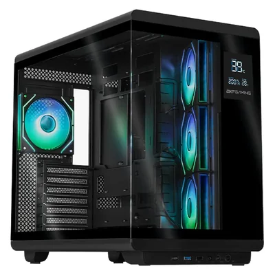 Gabinete dxt gaming titan x media torre 4 fan argb usb-c bk