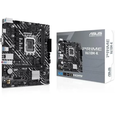 Tarjeta madre asus prime h610m-k lga 1700 2x ddr5 1x m.2 pcie 4.0 micro atx