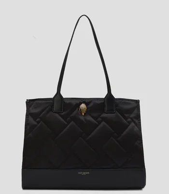 Bolsa tote negro Recycled capitonado Mujer