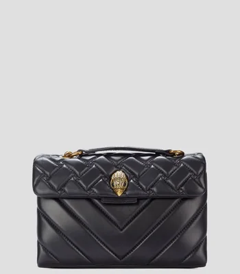 Bolsa crossbody negra en piel Kensington lisa Mujer