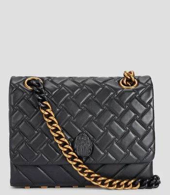 Bolsa Shoulder negro en piel Kensington liso Mujer