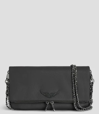 Bolso Clutch en piel semigranulado Mujer