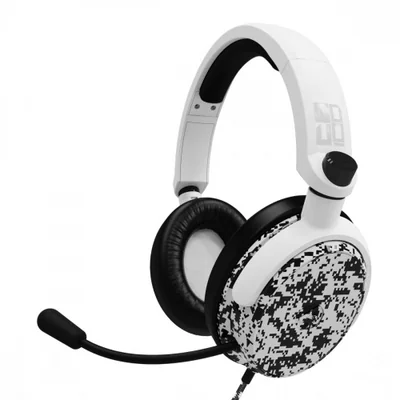 4Gamers Audífonos Gamer C6-100 para PS4/PS5/XBOX/Nintendo Switch/PC, Alámbrico, 3.5mm, Blanco/Negro
