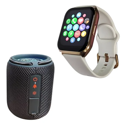 Smartwatch Filwans GTS Mini (dorado) + Bocina Bluetooth Portátil G-Tide SV30