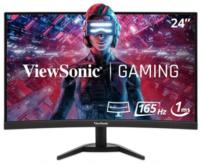 Monitor Gamer Curvo ViewSonic VX2418C LCD VA 24", 1920x1080 Full HD, FreeSync, 165Hz, HDMI/DisplayPort, Bocinas Integradas, Negro