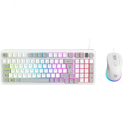 Kit Gamer de Teclado y Mouse Balam Rush Squad Conquest KG515, Alámbrico, USB, Blanco, Español